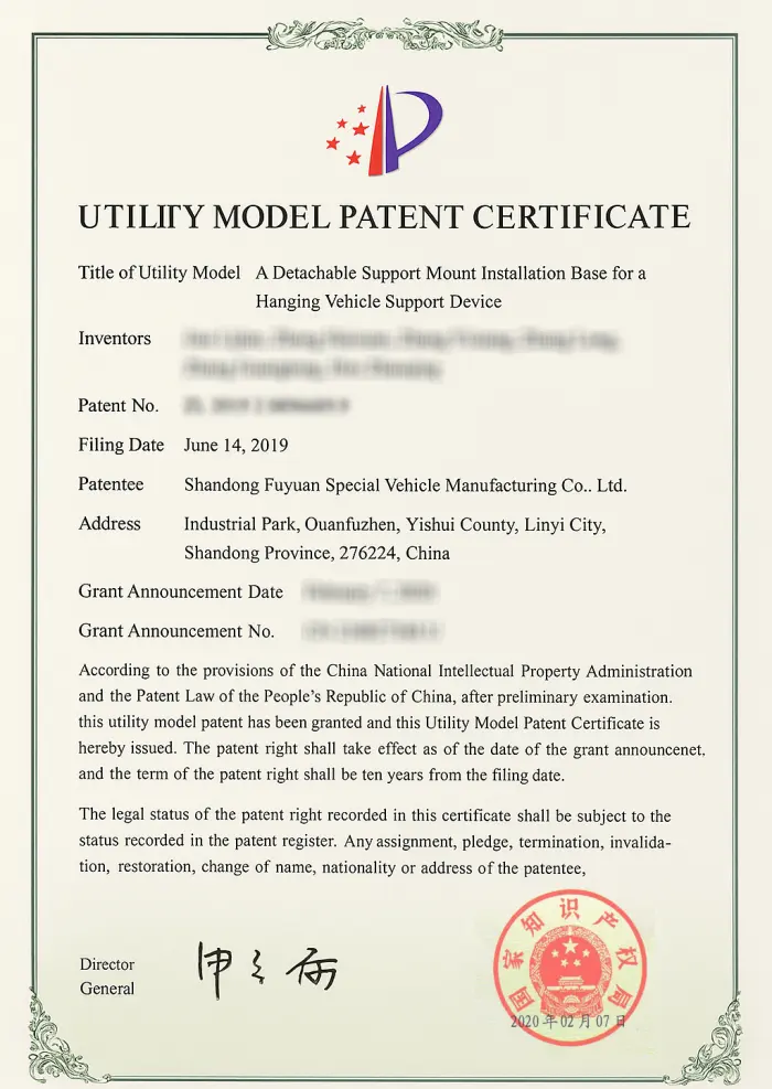 Fuyuan semi trailer certifications