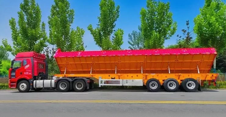side dump semi trailer