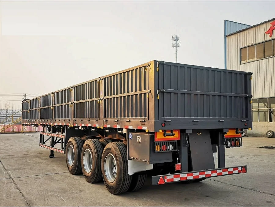 4 оси сверхмощный грузовой полуприцеп с боковой стенкой 60-80T