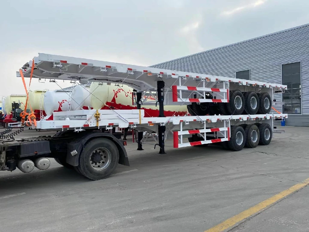 Semirremolque de cama plana para industria pesada de 40 pies y 3 ejes