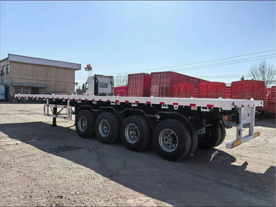 Semirremolque de plataforma de 4 ejes y 45 pies para el transporte de contenedores