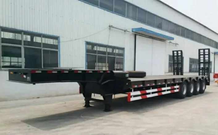 Drop Deck Flatbed Semi Trailer for Over-Height Machinery & Heavy Equipment Transport~1