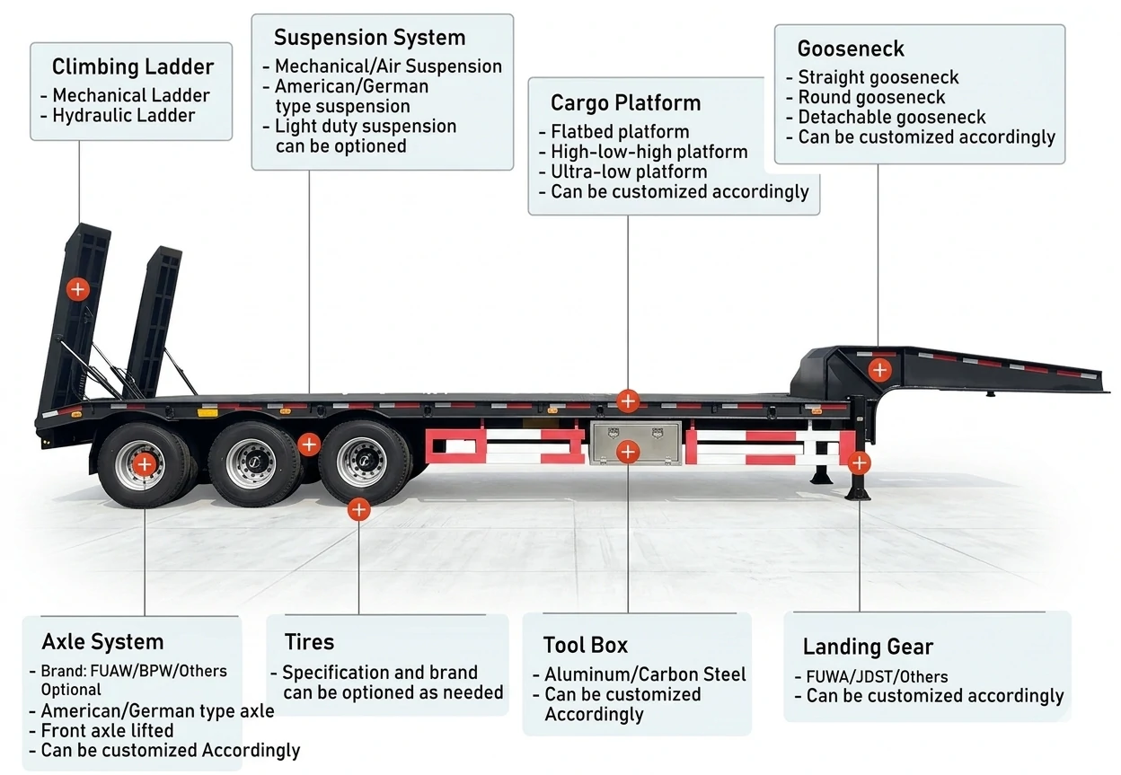 Technical Specifications & Customization Options (Lowbed Semi-Trailer)